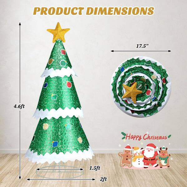 6ft Pop Up Pre Lit Christmas Tree Pull Up Xams Decor Tree 200 Lights  Collapsible