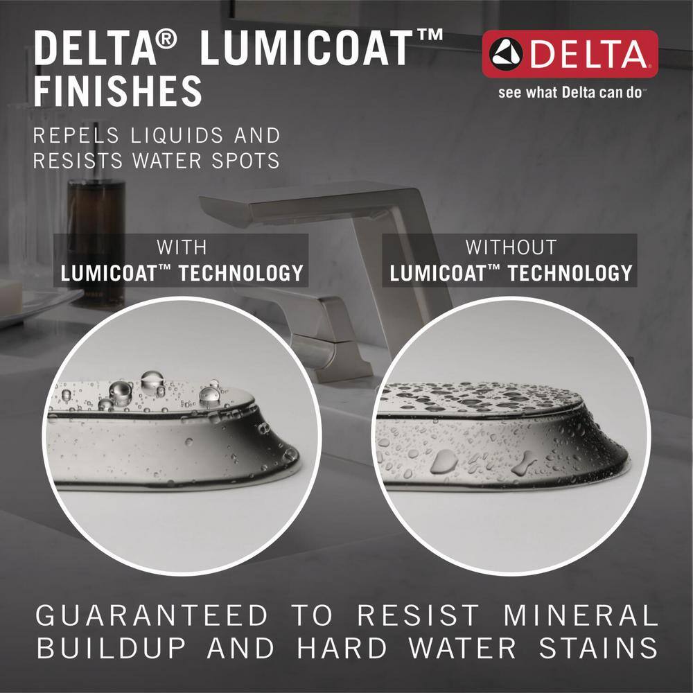 Delta Galeon Contemporary Single Hole Bathroom Faucet, Lumicoat Stainless