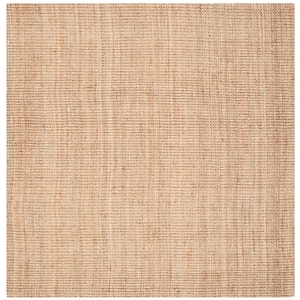 Natural Fiber Tan 10 ft. x 10 ft. Woven Cross Stitch Square Area Rug