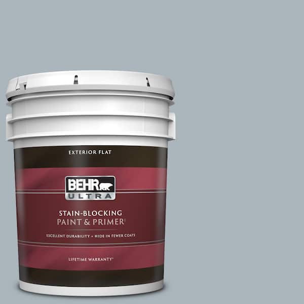 BEHR ULTRA 5 gal. #N490-3 Shaved Ice Flat Exterior Paint & Primer