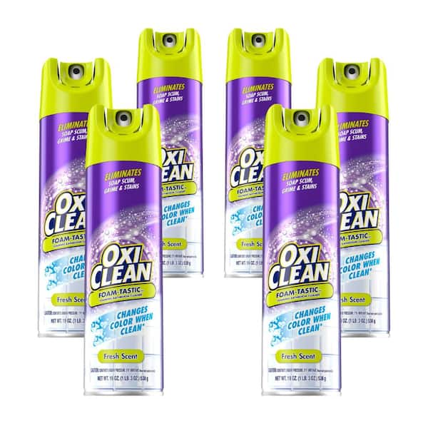 OxiClean 19 oz. Spray Can Foam-Tastic Foaming Bathroom Cleaner, Fresh Scent (6-Pack)