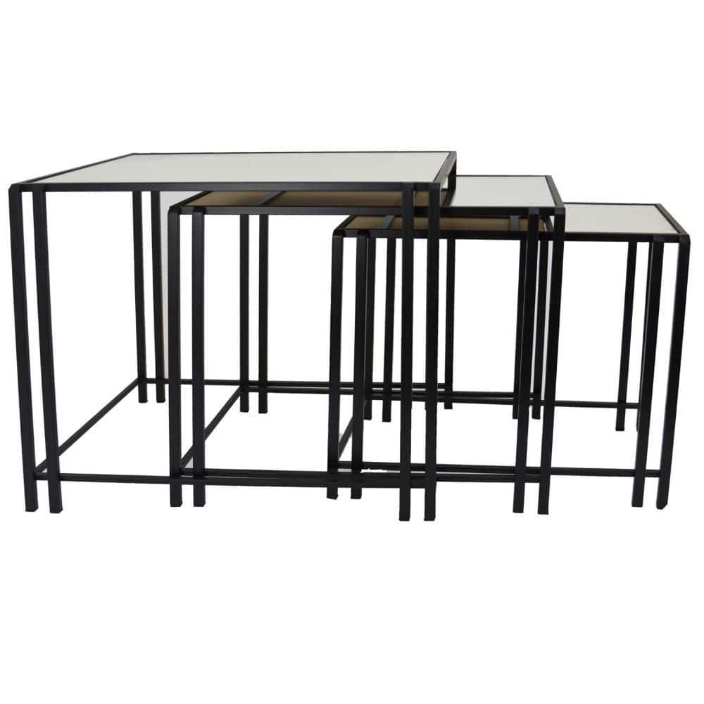 Buckley Black Metal Mirrored Top Set of 2 Plant Stand Table (15.5 in. x W 23.8 in. H) price history on PriceWatchPro