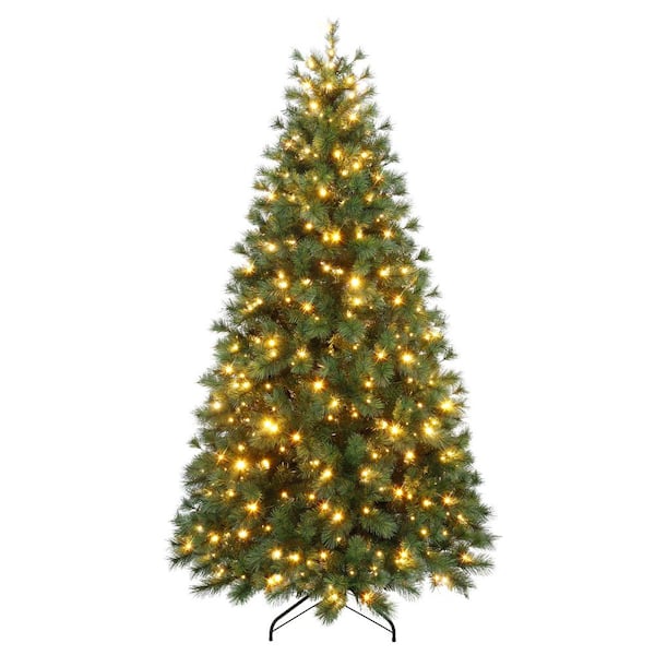 Puleo International 7.5 ft. Prelit Colorado Pine Artificial Christmas Tree