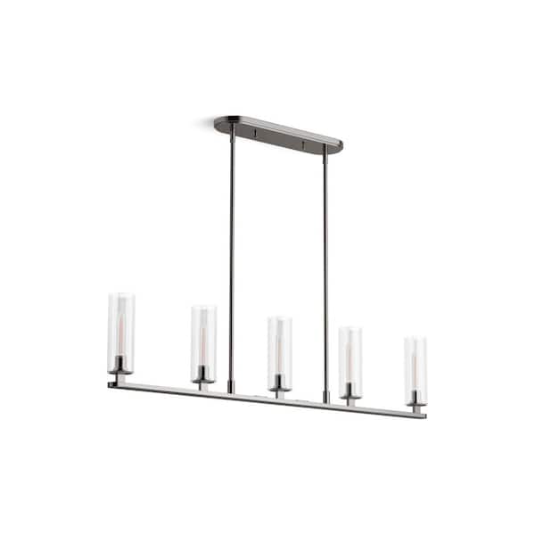 KOHLER Crue 5-Light Titanium 45 in. Linear Chandelier