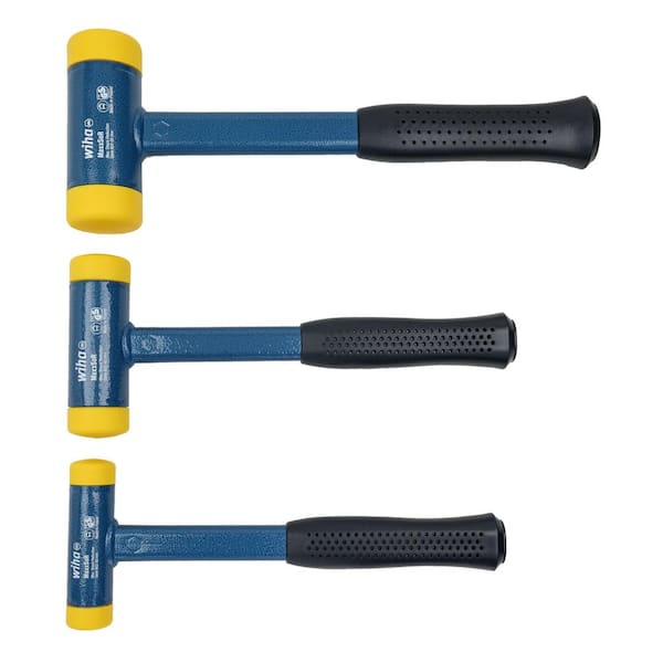 3-Piece Dead Blow Hammer Set 30 mm, 40 mm, 50 mm