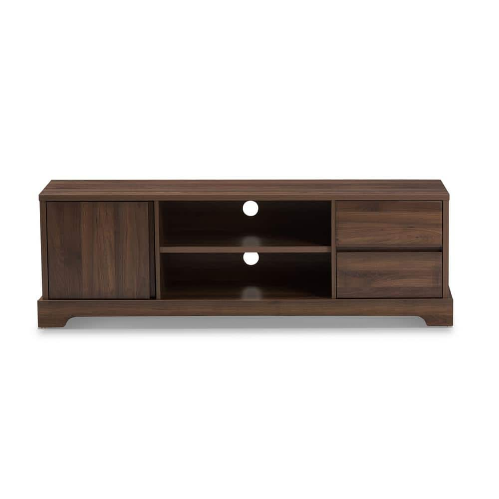 Baxton Studio Burnwood Brown 2 Drawer TV Stand 28862 7968