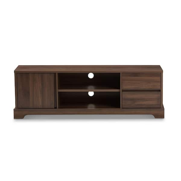 Baxton Studio Burnwood Brown 2 Drawer TV Stand 28862 7968 HD The