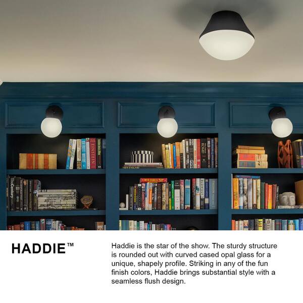 LARK - Haddie 11.0 in. 1-Light Black Flush Mount