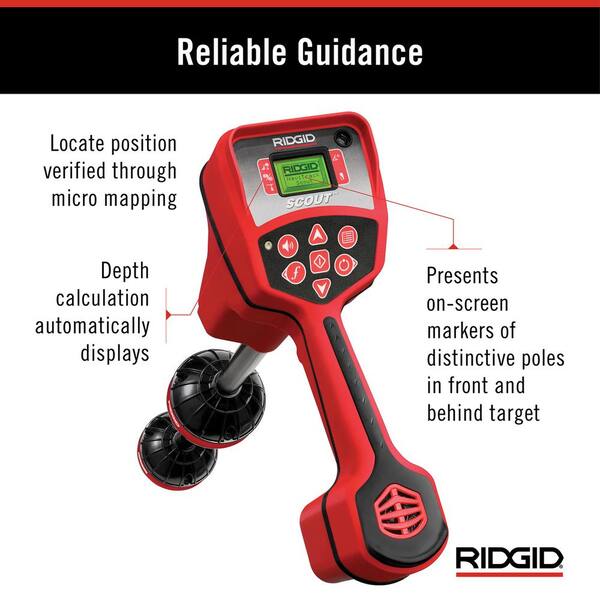 RIDGID NaviTrack Scout Underground Sonde and Cable Locator,  Multidirectional Locating Device, Battery Operated or Rechargeable 19238 -  The Home Depot