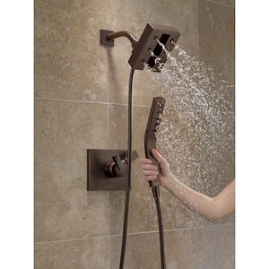 In2ition 4-Spray Patterns 1.75 GPM 4.5 in. Wall Mount Dual Shower Heads in Venetian Bronze