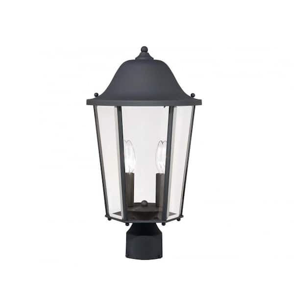 Illumine Monti 2-Light Black Outdoor Post Lantern