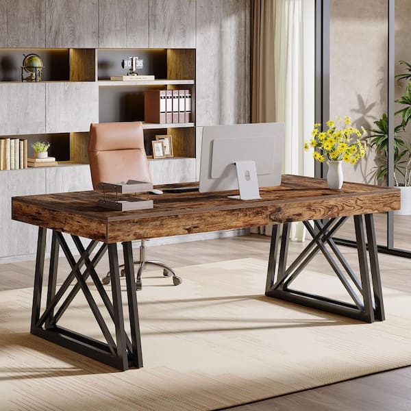 TRIBESIGNS WAY TO ORIGIN Halseey 63 in. Rectangular Rustic Brown