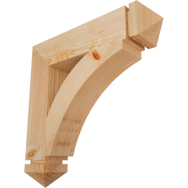 Ekena Millwork 3.5 in. x 20 in. x 20 in. Douglas Fir Thorton Arts and Crafts Smooth Bracket