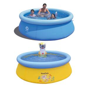Hillington Round Inflatable Swimming and Paddling Pool Fast Prompt Set Summer Fun 8ft 