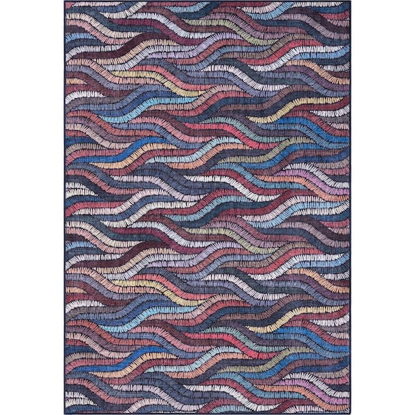 Parker Multi-color 4 ft. x 6 ft. Contemporary Polypropylene Area Rug