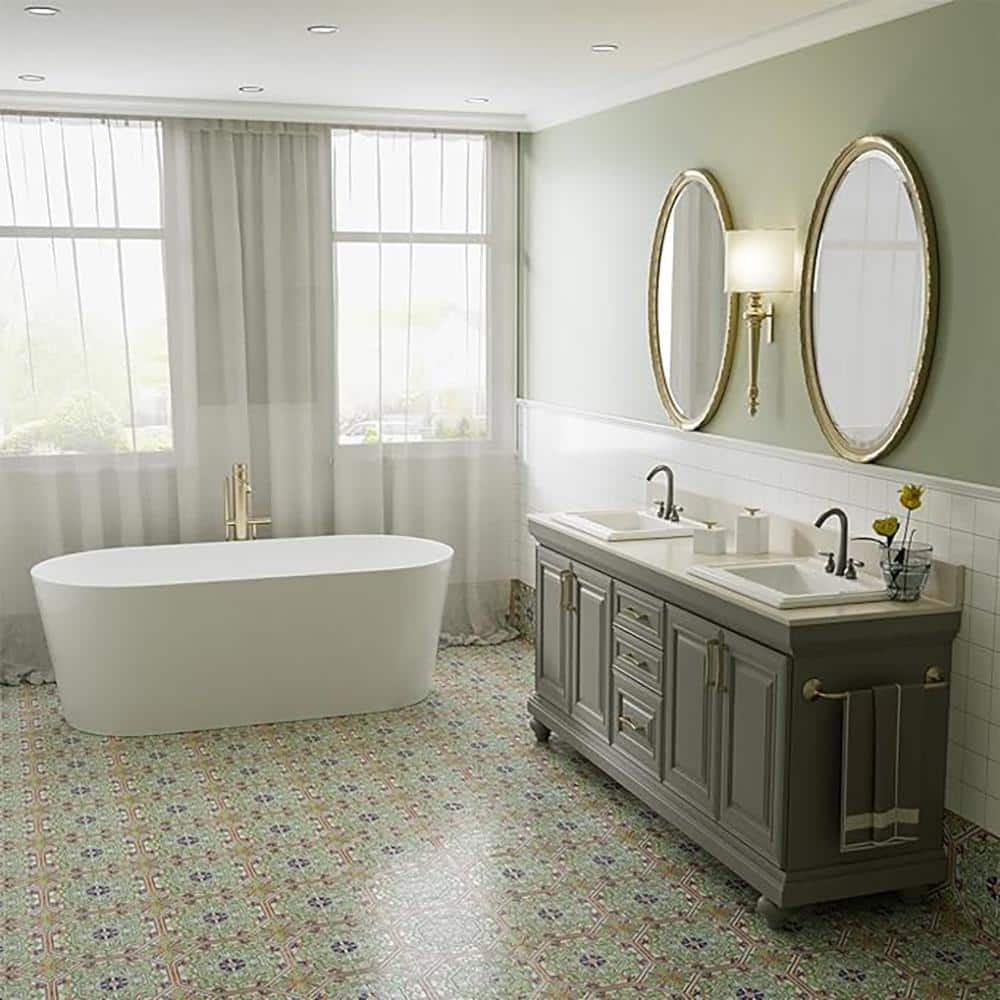 Dekorman 17.6'' White Ceramic Rectangular Bathroom Sink with Overflow