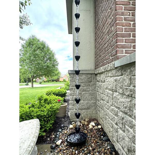 U-nitt 8.5 ft. Black Sunflower Rain Chain 5501A - The Home Depot