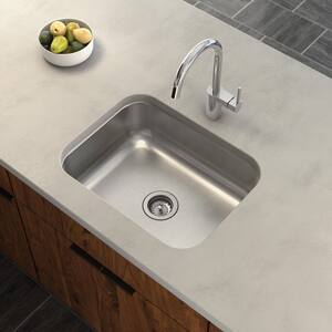 1800 Series Stainless Steel 23.5 in. Single Bowl Undermount Kitchen Sink with 7 in. Depth