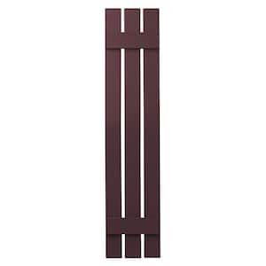 12 in. x 47 in. Polypropylene 3-Board Open Board and Batten Shutters Pair in Vineyard Red