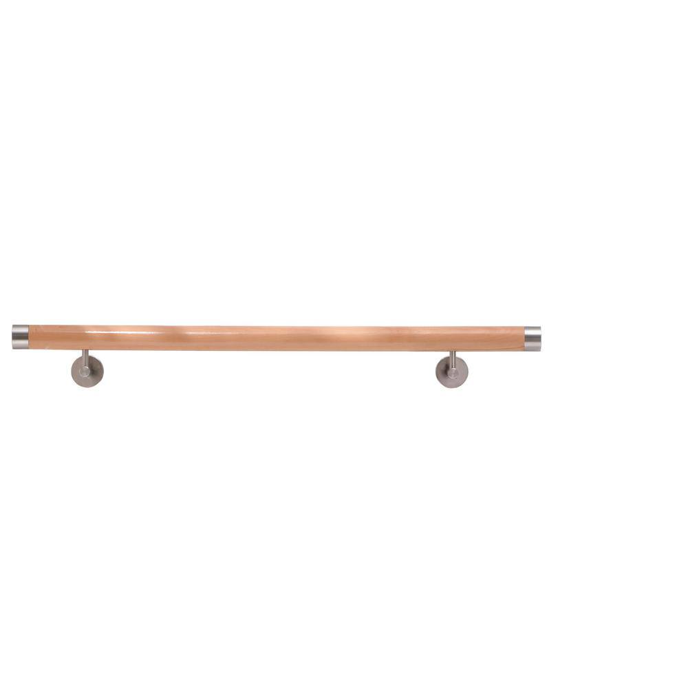 IAM Design Wood Inox 10 ft. Beech Wood Handrail Kit E696/1 - The Home Depot