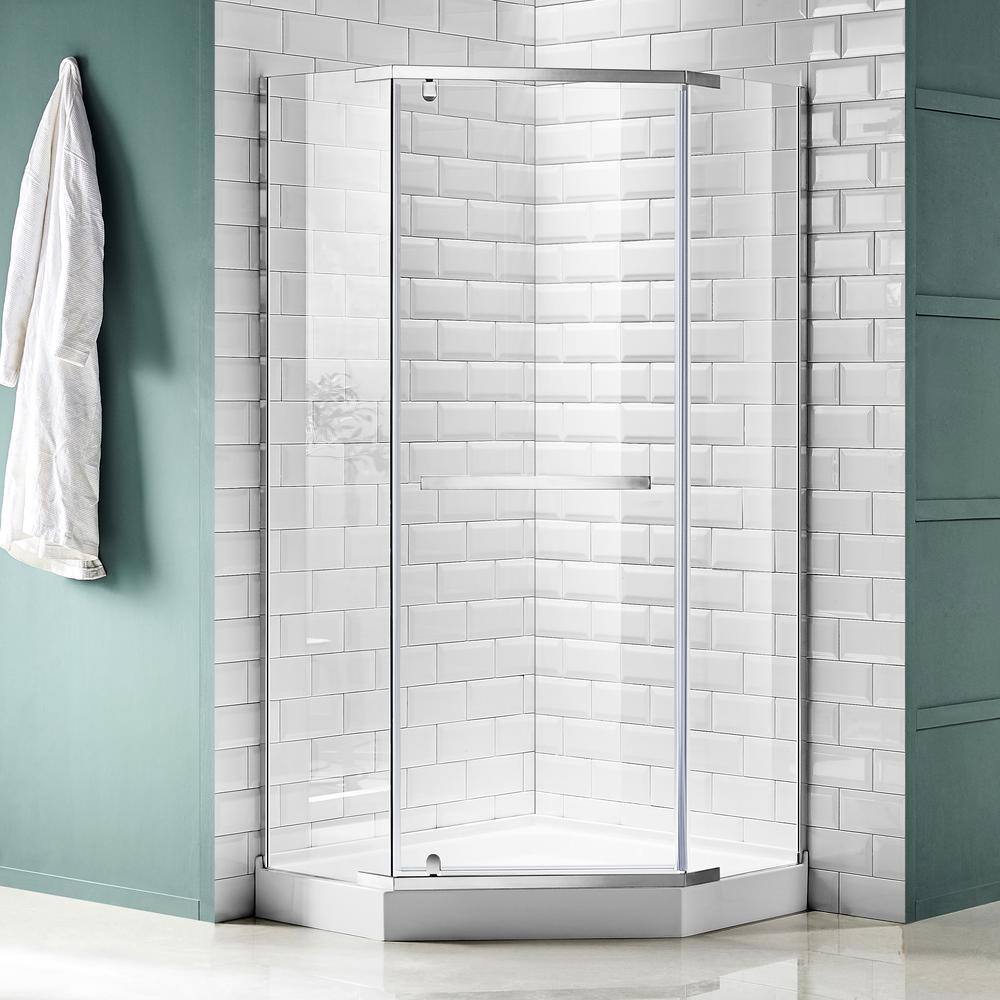 Castle Series 49" x 72" Brushed Nickel Semi-Frameless Shower Door