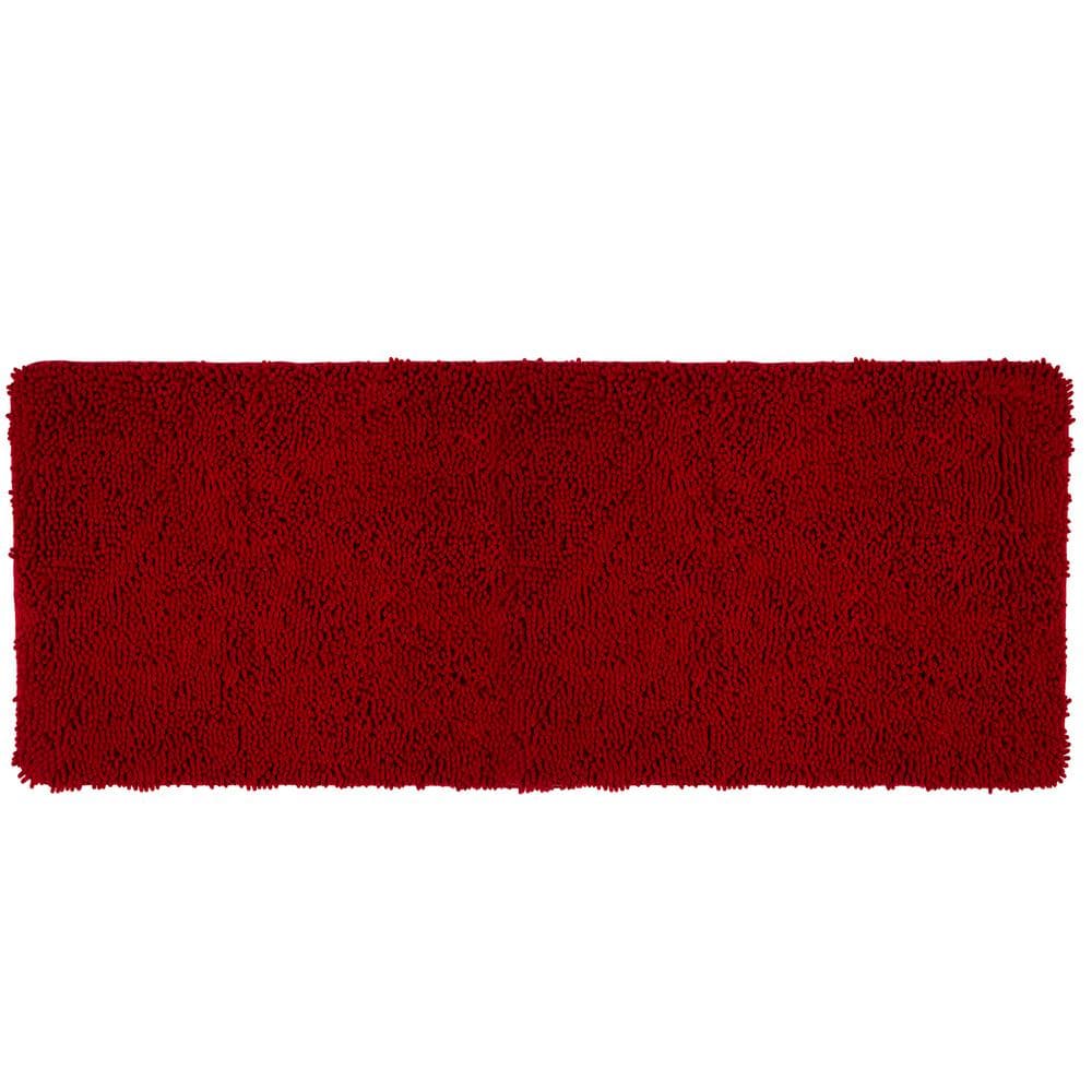 Burgundy Memory Foam Shag Bath Mat 24x58