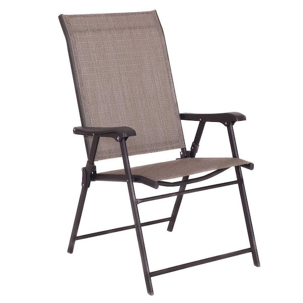 Costway Metal Set Of 2 Patio Folding, Home Depot Patio Furniture Folding Chairs