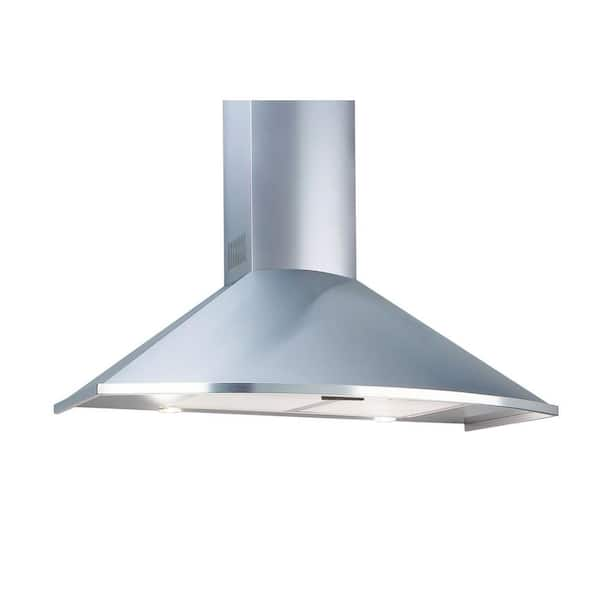 Deco 36 in. Wall Mounted Trapezoidal Curved Series Range Hood in Stainless Steel