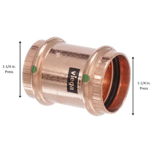 ProPress 1-1/4 in. x 1-1/4 in. Copper Coupling No Stop (5-Pack)