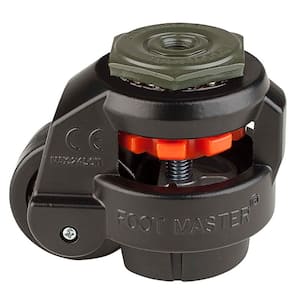 GD Series 2 in. Nylon Swivel Flat Black 1/2 in. Stem Mounted Leveling Caster with 615 lb. Load Rating