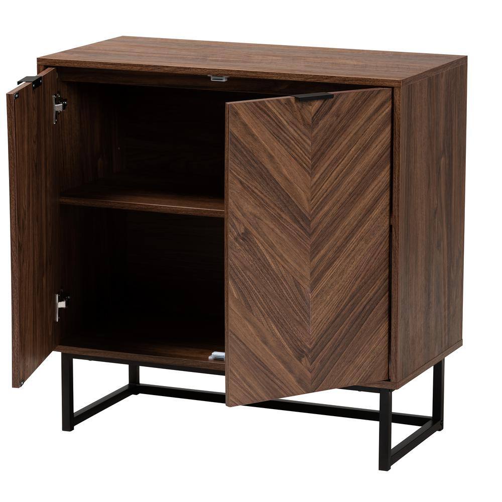 Sadia 31.5'' Walnut Brown Wood Storage Cabinet with Adjustable Shelving