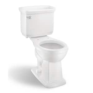 Designer 12 in. Rough In 2-Piece 1.28 GPF Single Flush Round Toilet in White Seat Not Included