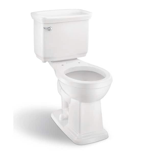 Glacier Bay Designer 2-Piece 1.28 GPF Flush Round Front Toilet in White, Seat Not Included N2430R-SF The Home Depot