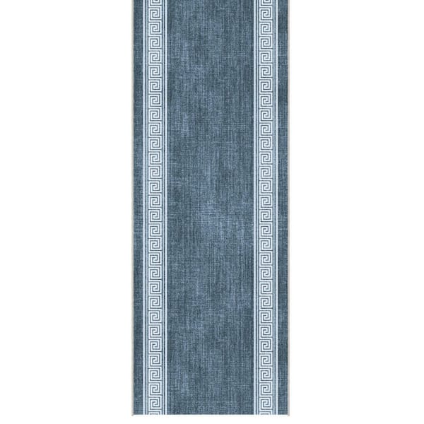 Aisle 2 ft. x 37 ft. Soft Non-Slip,Low Pile Rug for Hallways, Events and Extra-Long 1 ft. 11 in.x37 ft. Runner Rug, Blue