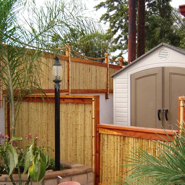 1 in. D x 6 ft. H x 8 ft. W Natural Bamboo Fence Decorative Rolled Fencing Panel