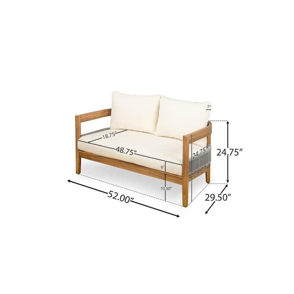 Harper & Bright Designs 2-Piece Wood Patio Conversation Set