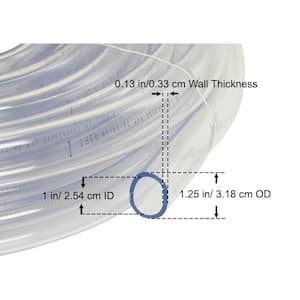 1-1/4 in. O.D. x 1 in. I.D. x 50 ft. PVC Clear Vinyl Tube