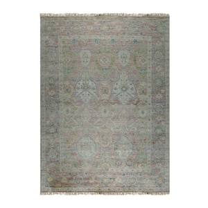 Pink 10 ft. x 14 ft. Hand-Knotted Wool Classic Oushak Rug Area Rug