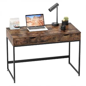 43.31 in. Rustic Brown Computer Desk with 2-Drawers