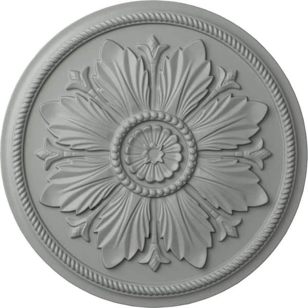 Ekena Millwork 23-5/8" x 1-1/2" Kaya Urethane Ceiling Medallion (Fits Canopies upto 5-1/4"), Primed White