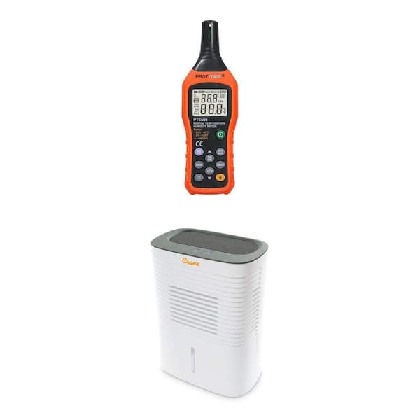 Digital Thermometer Hygrometer with Data Hold and Compact Dehumidifier for 300 sq.ft. Rooms