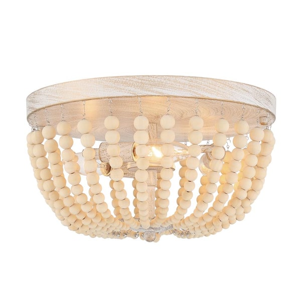 Vanity Art 12.6 in. 3-Light White Plus Gold Unique/Statement Bowl Flush Mount