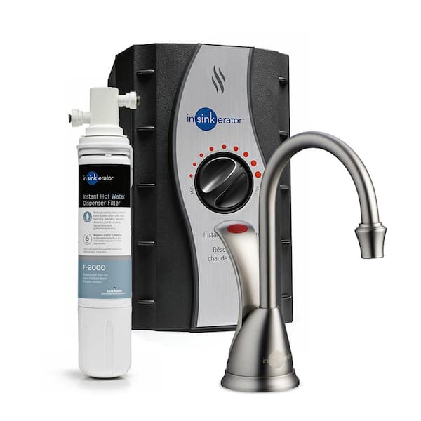 Involve Wave Instant Hot Water Dispenser w/ Premium Filtration System & 1-Handle 6.75 in. Faucet in Satin Nickel