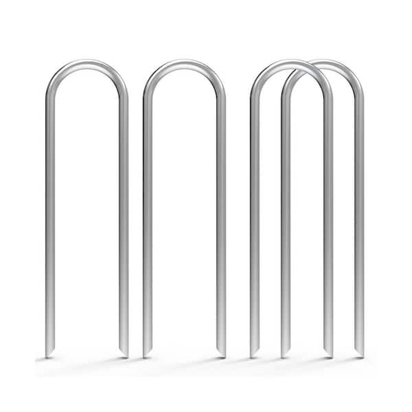 Angel Sar 6 in. Garden Stakes Heavy Duty 11 Gauge Galvanized Yard Staples, 1/2-Inch to 1-5/8-Inch Loop Stake (100-Pack)