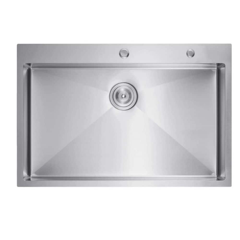 16 Gauge Brushed Nickel Stainless Steel 33 in. x 22 in. Drop-In Bar Sink Kitchen Sink with Drain price history on PriceWatchPro