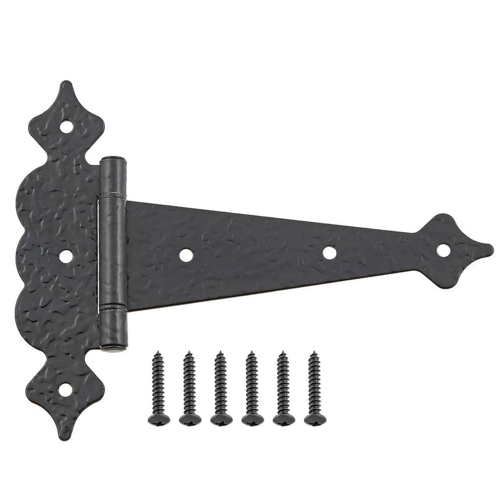 Everbilt 8 in. Black Decorative Gate Tee Hinge 30017 The Home Depot