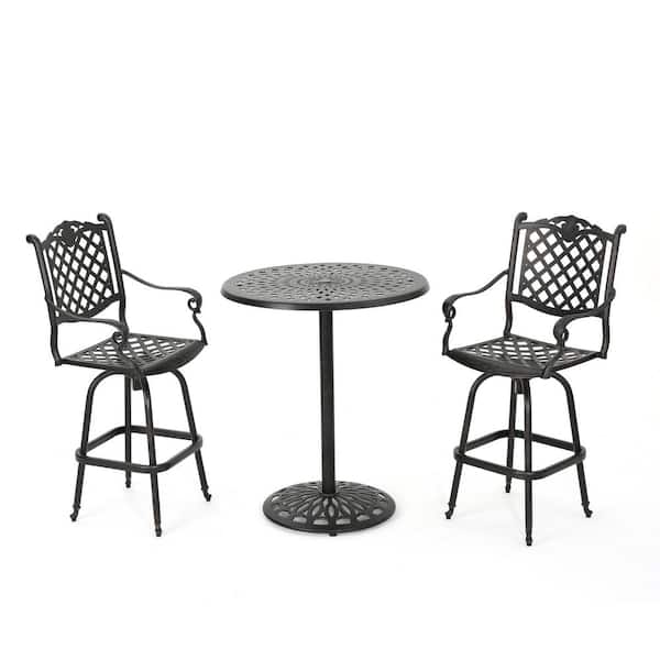 Arlana Swivel Aluminum Outdoor Bar Stool (2-Pack)