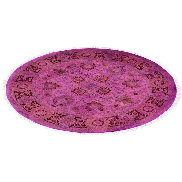 Overdyed Purple4 ft. x 4 ft.Solid Wool Indoor Area Rug