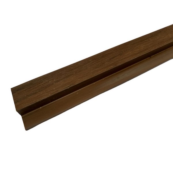 Ejoy 2.2 in. x 1.1 in. x 8.83 ft. Dark Teak Outdoor European Siding PVC End Trim (1-Pieces)