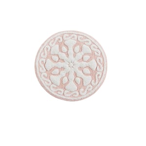 Marrakesh 25 in. x 25 in. Pink Medallion Tufted Cotton Round Bath Rug